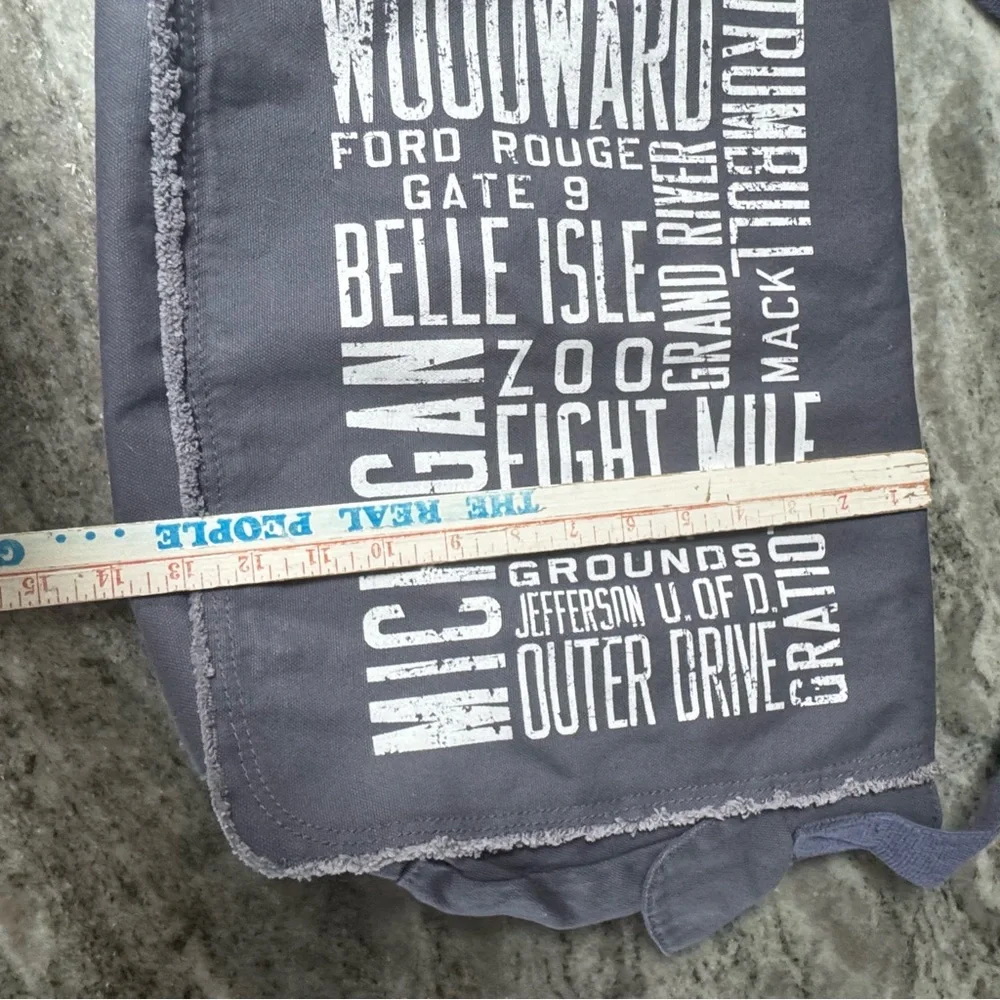 Authentic Pigment Detroit Messenger Bag Blue/Gray Cotton Crossbody Michigan